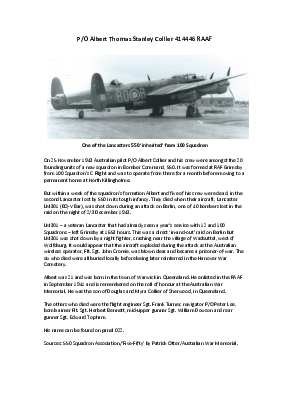 A preview of a PDF biography for Collier, Albert Thomas Stanley